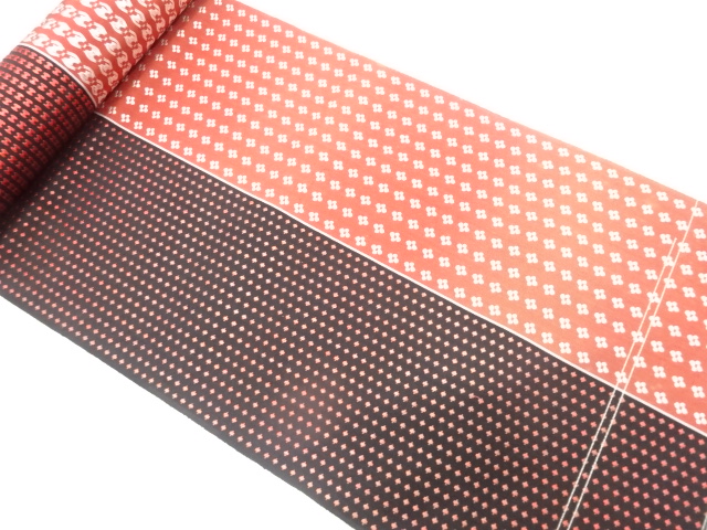 JAPANESE KIMONO / ANTIQUE BOLT FOR HASSUN OBI / WOVEN LITTLE FLOWERS